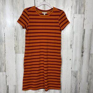 Toad & Co Windmere ll shift dress orange striped size XS athleisure sporty